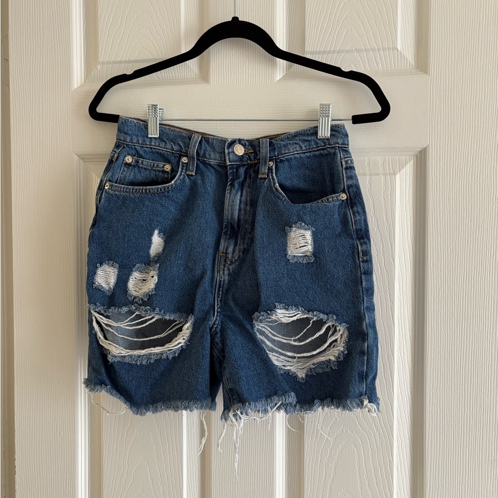 Forever 21 Blue Distressed Jean Shorts